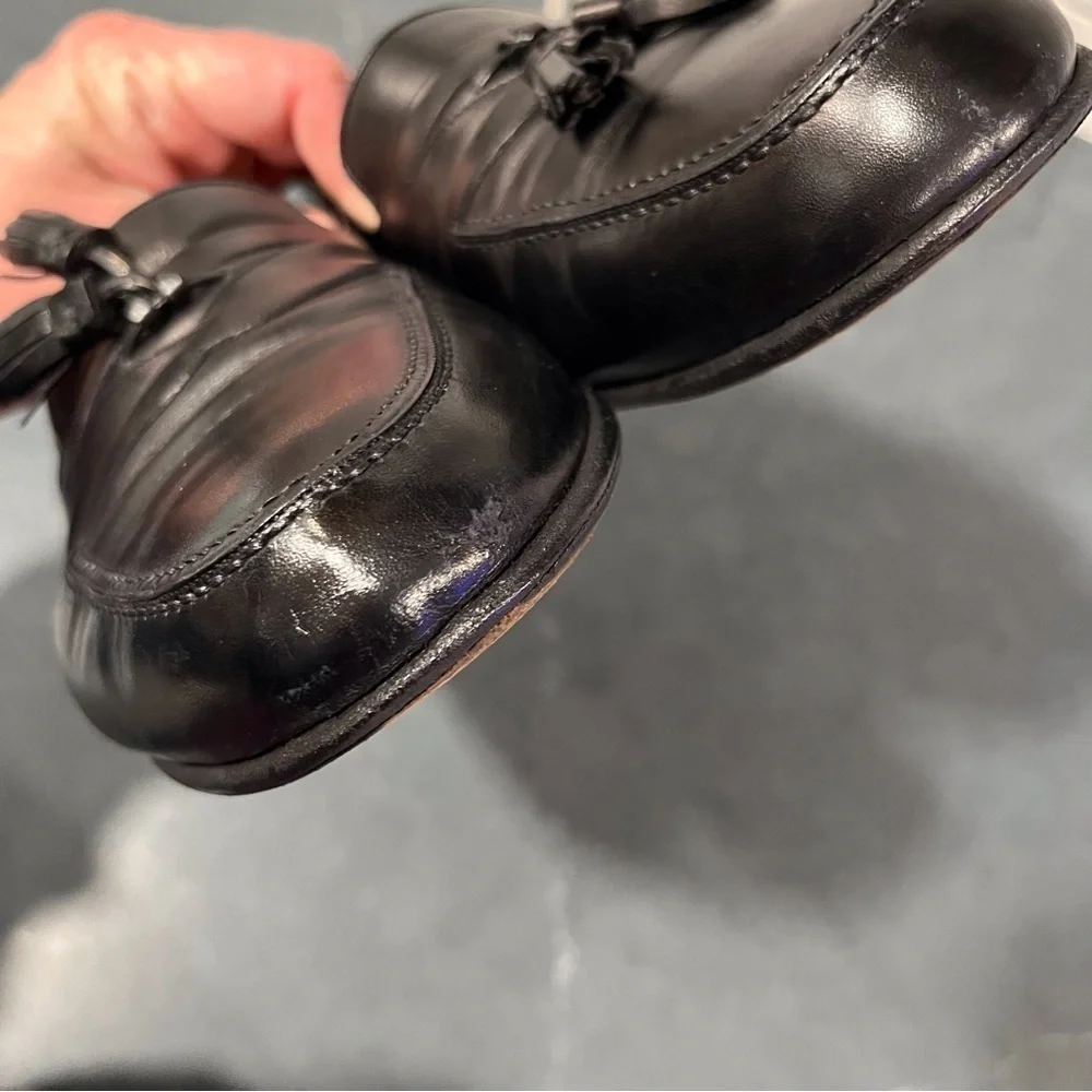Bally men’s sz 9.5 Arturo black leather tassel loafers